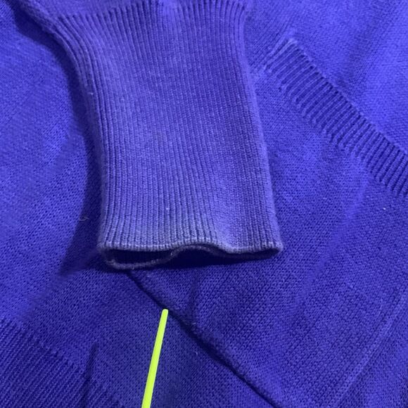 Vintage 80s Casual Corner Women's Large Purple Crewneck Pullover‎ Sweater Long - Picture 5 of 9